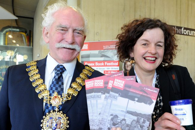 A picture of Ros Green, Festival Director with the Mayor of Southend (2016)