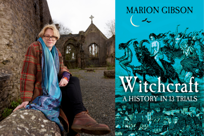Photo of Marion Gibson. Witchcraft book cover